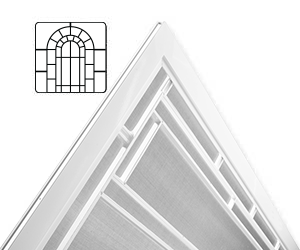 Heritage decorative screen door corner detail